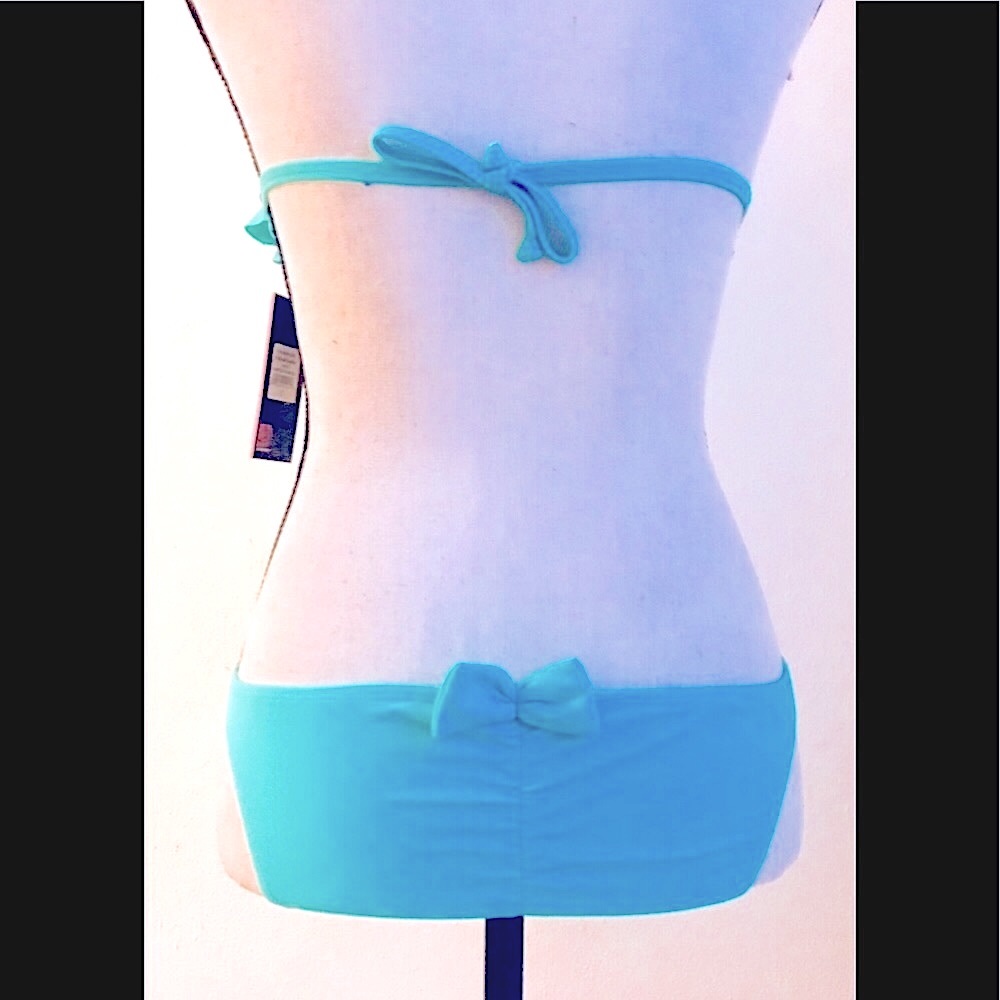 Turquoise Ruffle Bikini Swimsuit: Layered Ruffled Triangle Top, Sz. XS-NWT - Picture 5 of 6